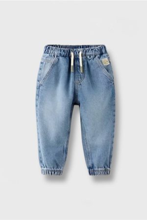 Bağcıklı ve Armalı Jogger Jean