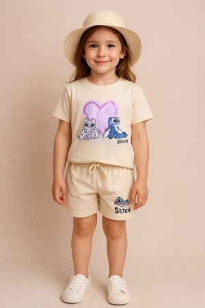 Stitch Ekru Şort Takım